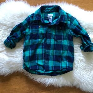 Carter’s flannel button up 18M. 3/$12